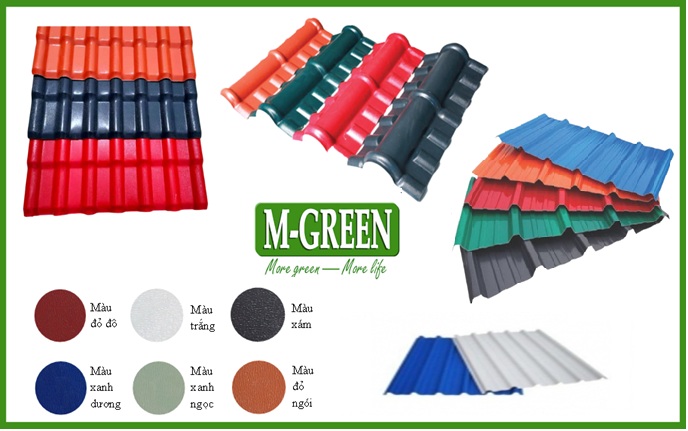 Tôn nhựa PVC ASA có nhiều màu sắc để khách hàng lựa chọn