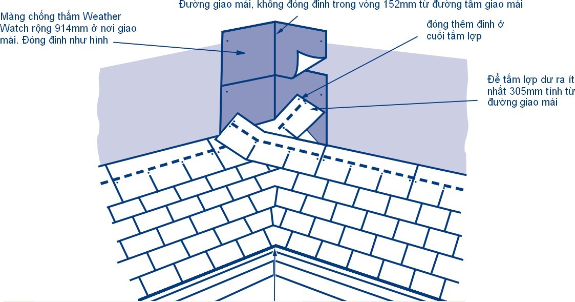 Hướng dẫn lắp đặt ngói dán bitum